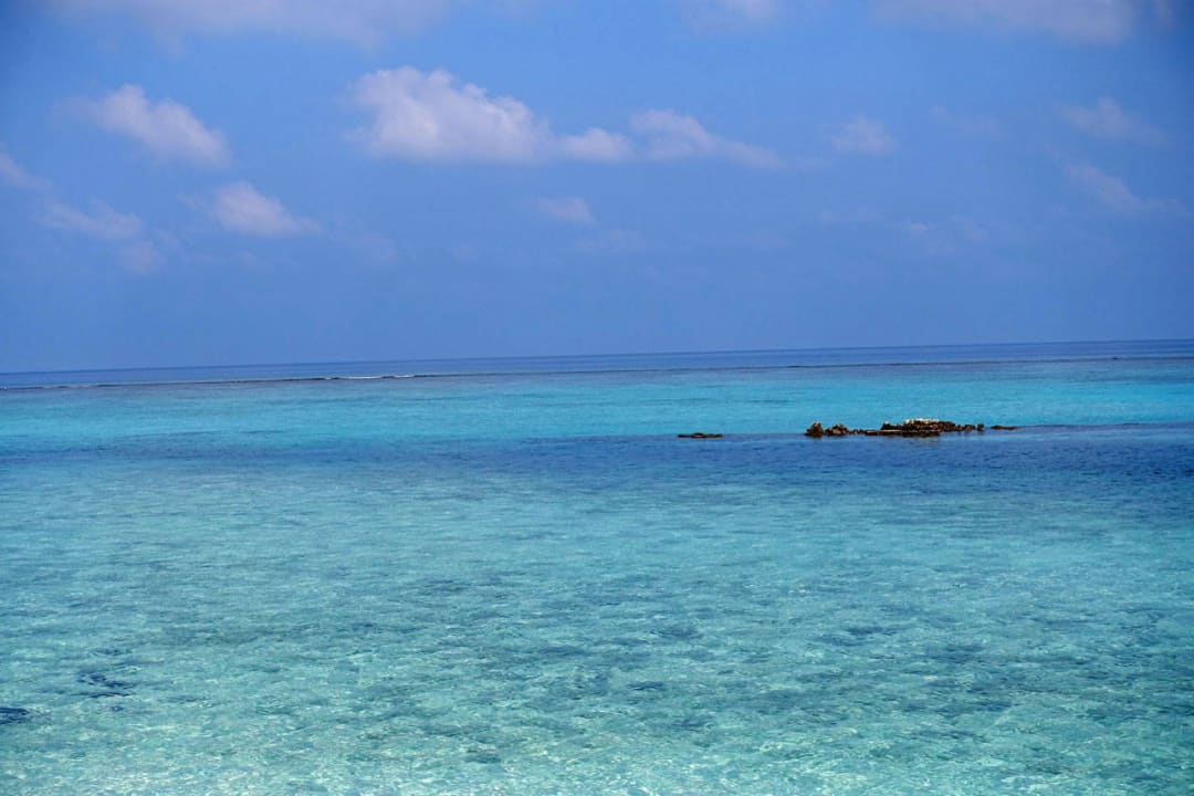 Blick auf das Riff von der Nordwestseite Summer Island Maldives