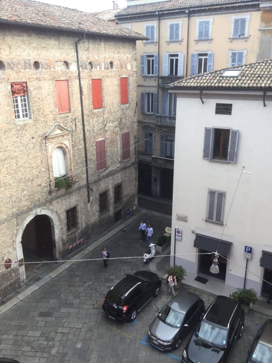 Blick aus Fenster Hotel Button