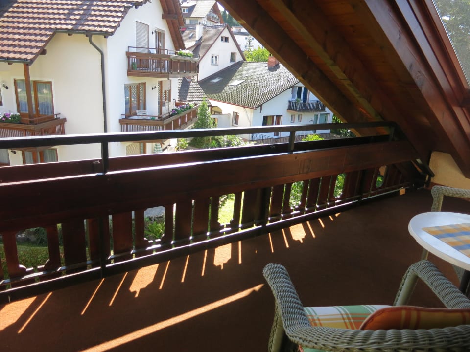 Blick auf den Balkon Hotel Rebekka mit Haus am Brühl