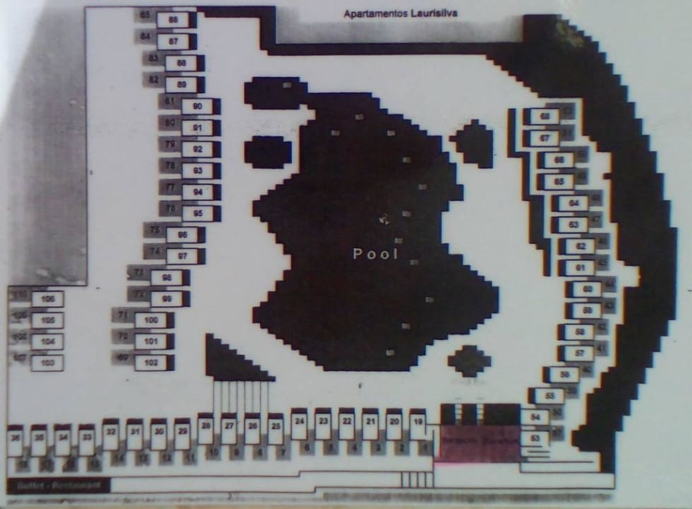 Lageplan der Zimmer Apartamentos Checkin Laurisilva