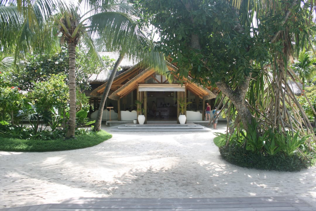Vom Ankunftssteg in Richtung Rezeption Kuramathi Maldives