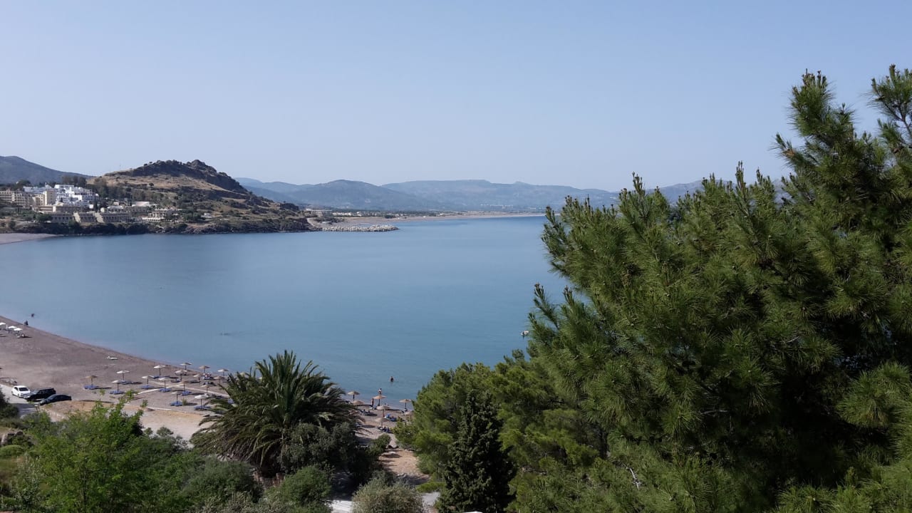 Ausblick vom Berg über dem Hotel Lindos Mare, Seaside Hotel