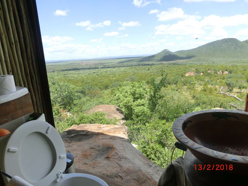 Ausblick vom Gäste-WC Hotel Kwa Madwala Private Game Reserve