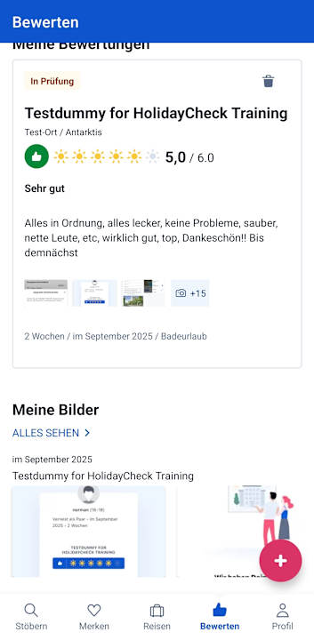 Sport & Freizeit Testdummy for HolidayCheck Training