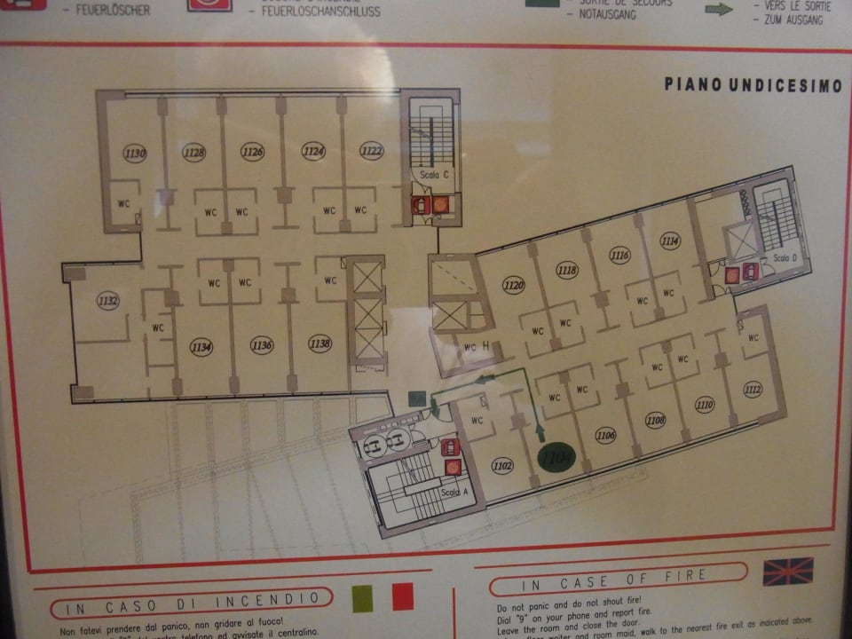 Fluchtwegkarte Savhotel Mantegna