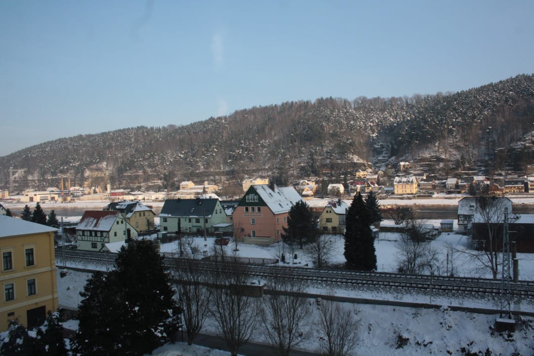Ausblick auf Krippen und Bad Schandau Hotel Erbgericht