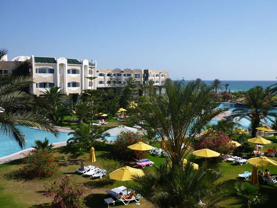 Zimmerausblick auf die Poolanlage Mahdia Beach & Aquapark