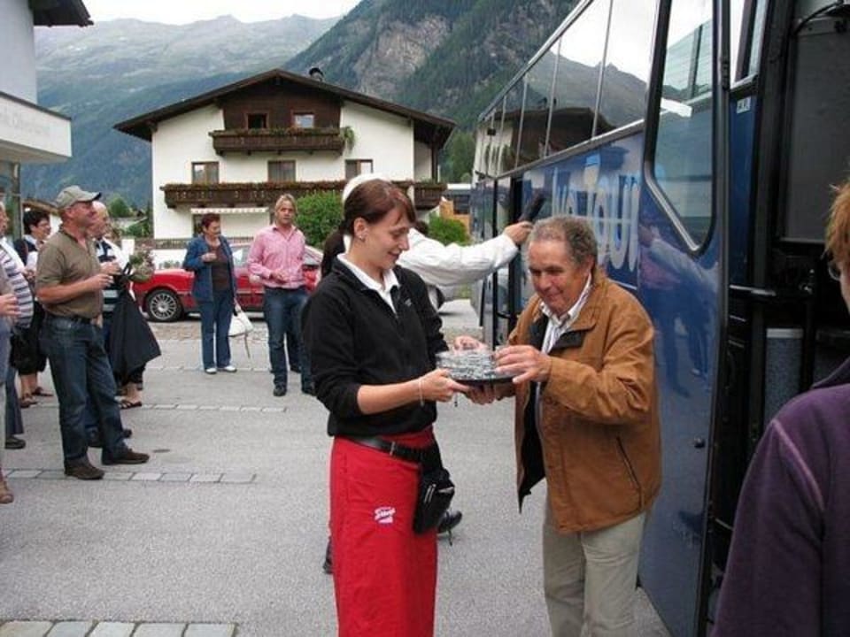 Schnaps beim Ankunft Hotel Kirchenwirt