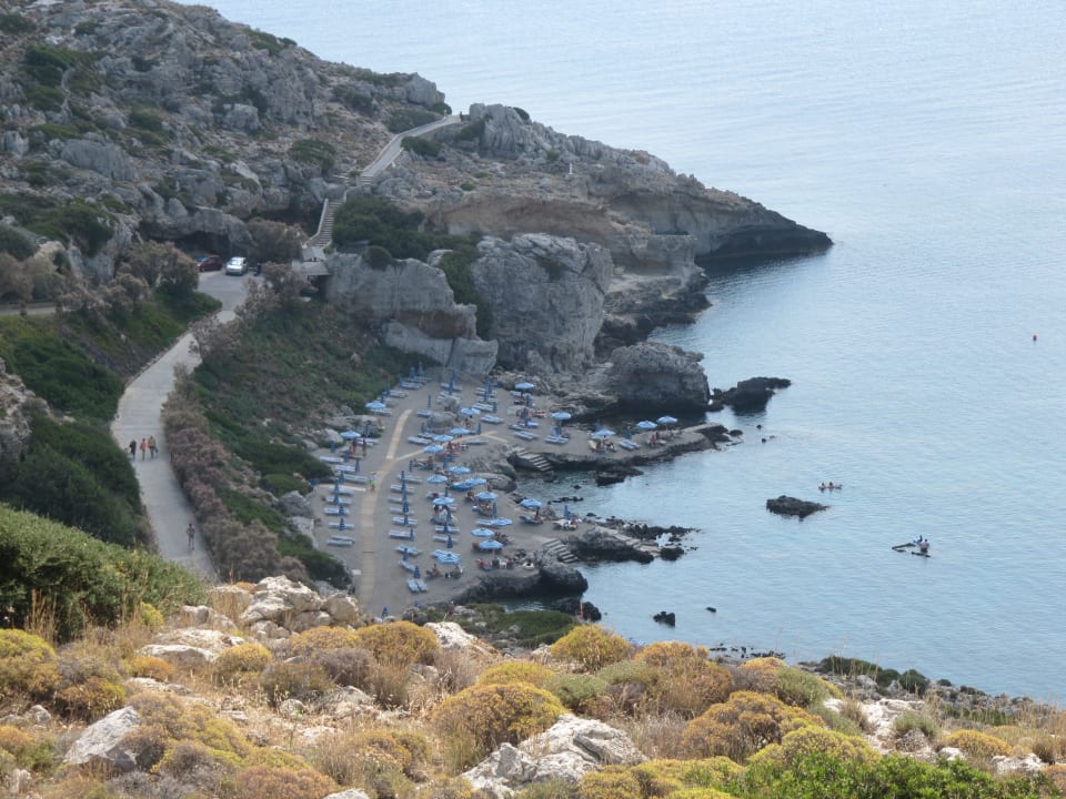 Blick in die Badebucht Hotel Kalithea Horizon Royal