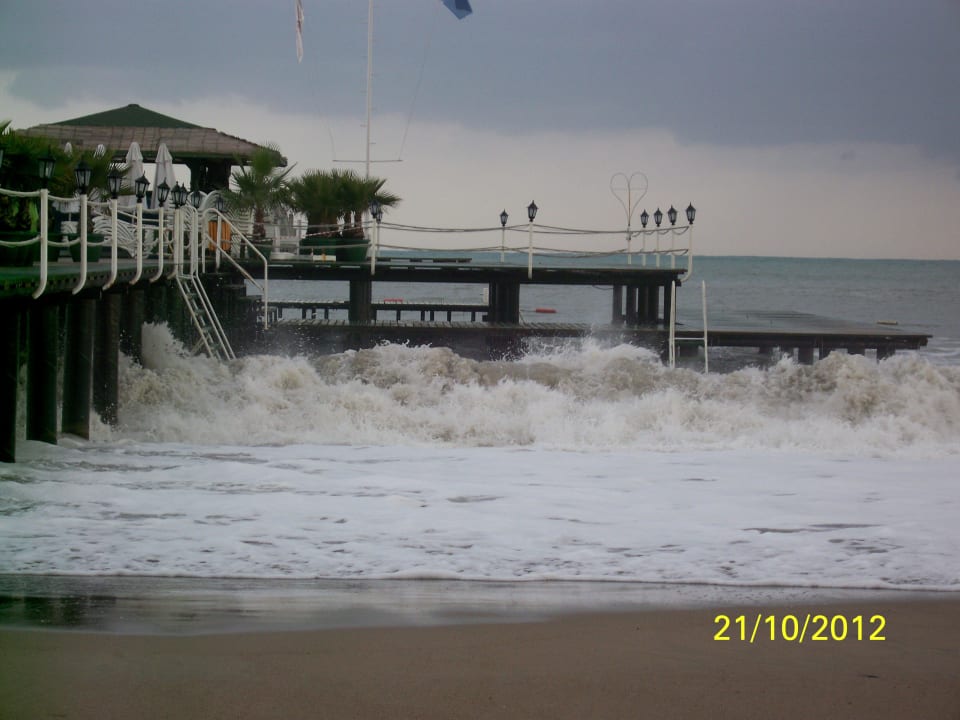 Strandbar im Regen Hotel Delphin Palace