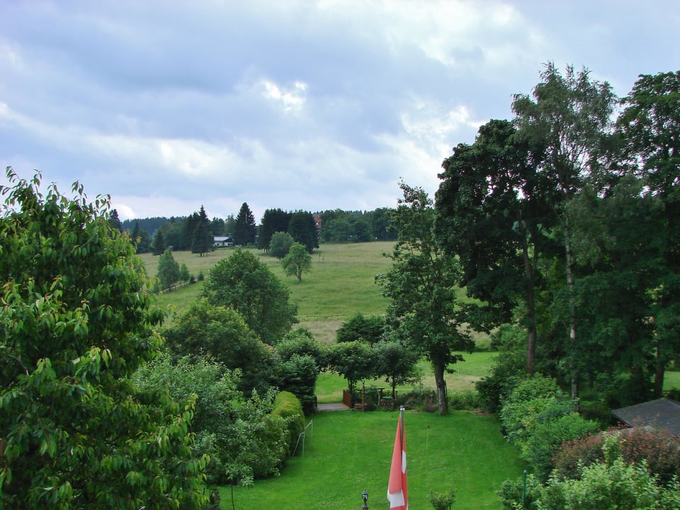 Blick vom Balkon Ferienhaus Paulsbergblick