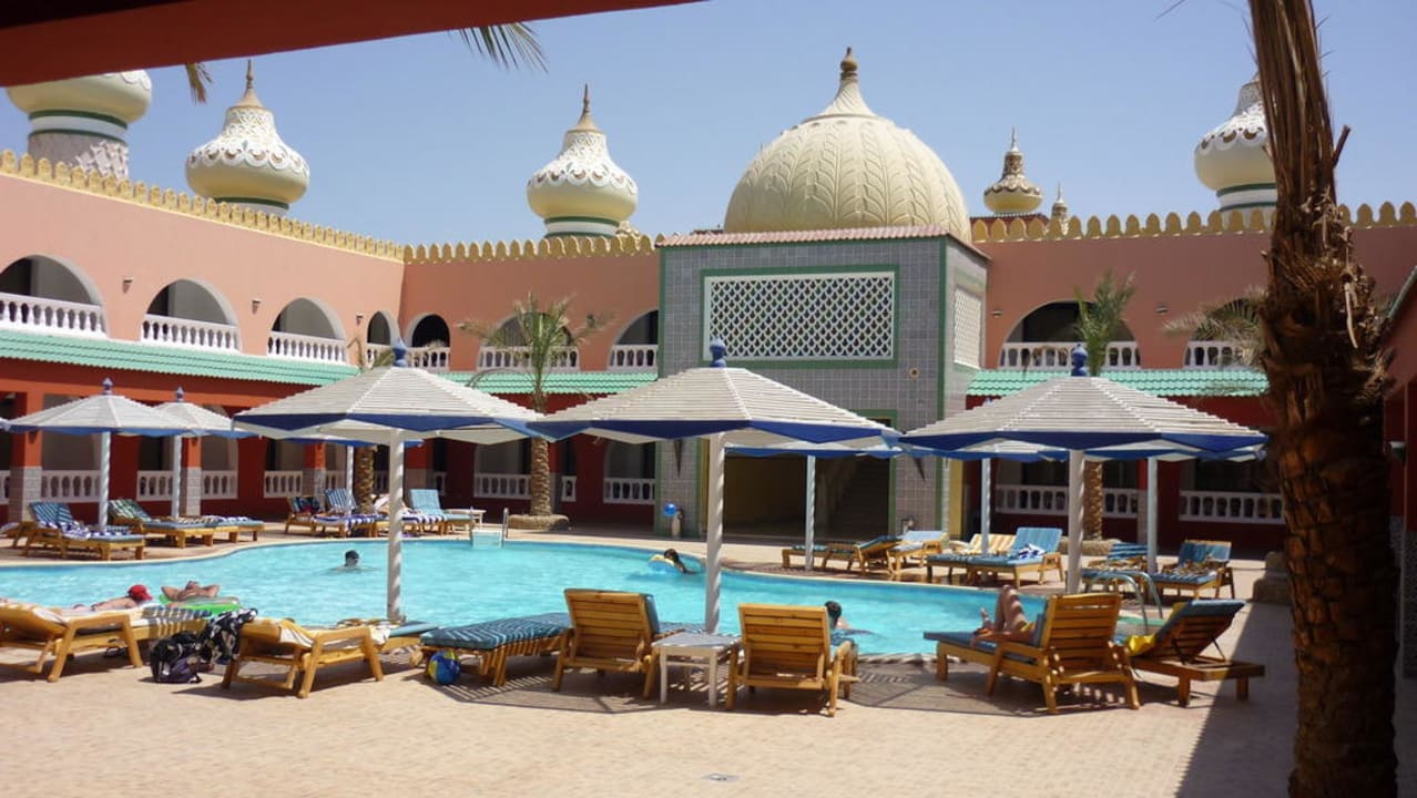 Blick vom Balkon Pickalbatros Alf Leila Wa Leila Resort - Neverland Hurghada