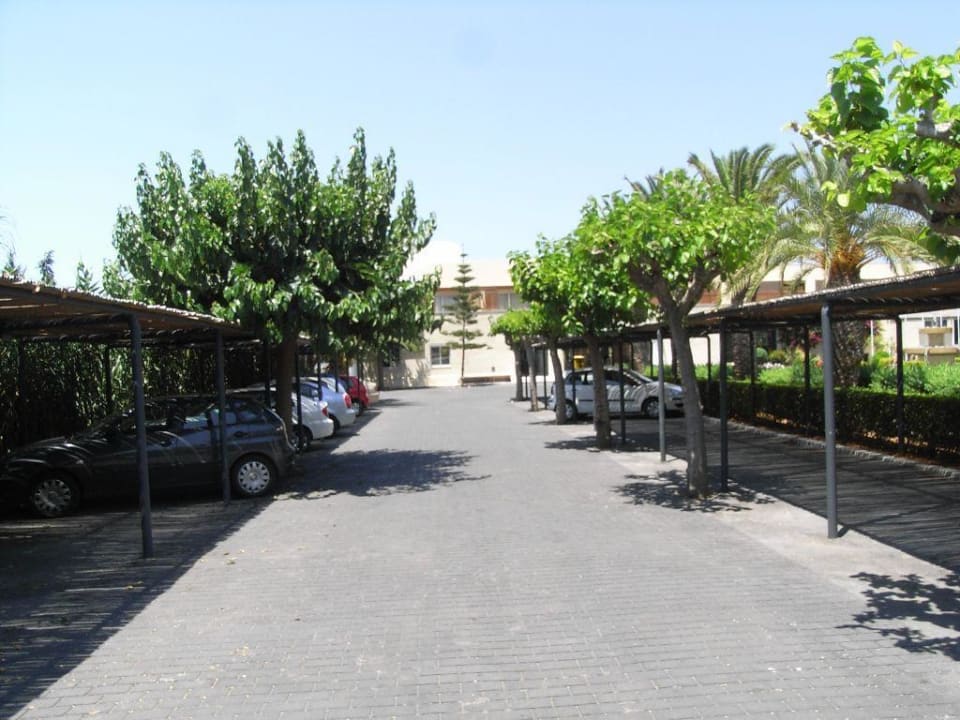 Parkplatz für die Mietwagen der Hotelgäste Phãea Cretan Malia