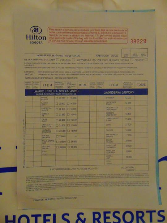 Sonstiges Hotel Hilton Bogota