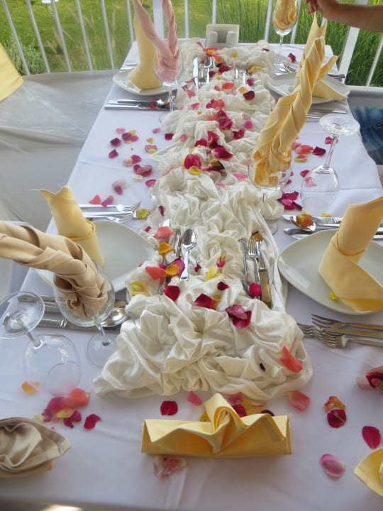 Tischdeko anlässlich unseres Hochzeitstages Hotel Delphin Imperial