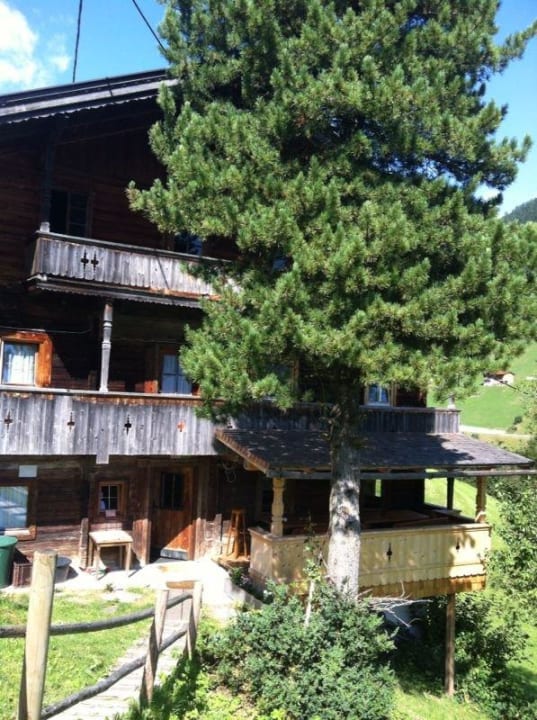 Kleine überdachte Terrasse Ferienhaus Unterbrunnhaus