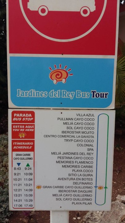 Rozkład autobusu turystycznego Starfish Cayo Guillermo