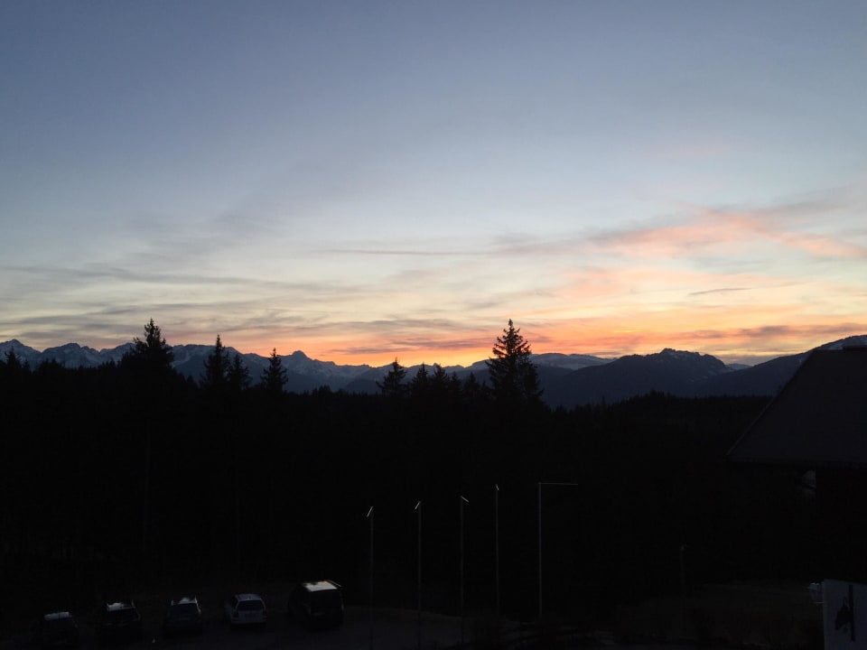 Ausblick Sonnenuntergang Berghotel Sonnenklause