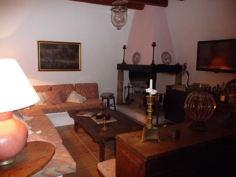Aufenthaltsbereich mit offenen Kamin Finca Son Mola Vell