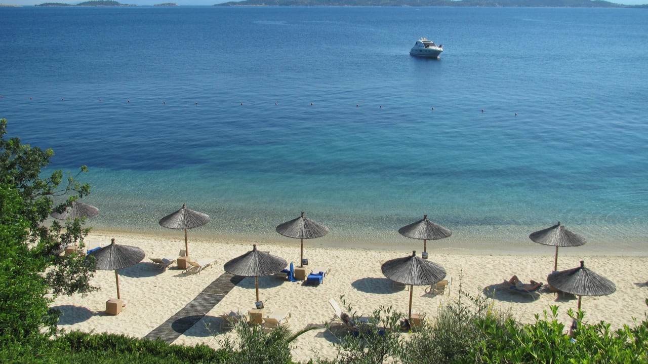 Blick von Bungalow seafront Eagles Palace