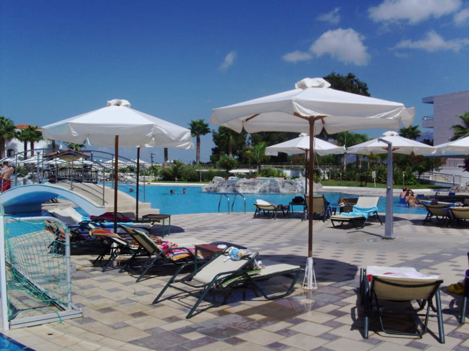 Genug Sonnenschirme am Pool Atlantica Marmari Palace