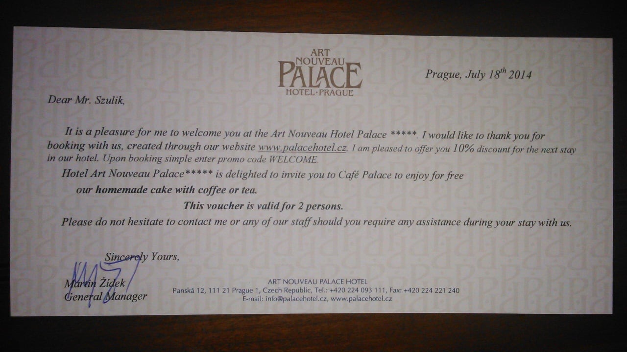 Voucher Art Nouveau Palace Hotel