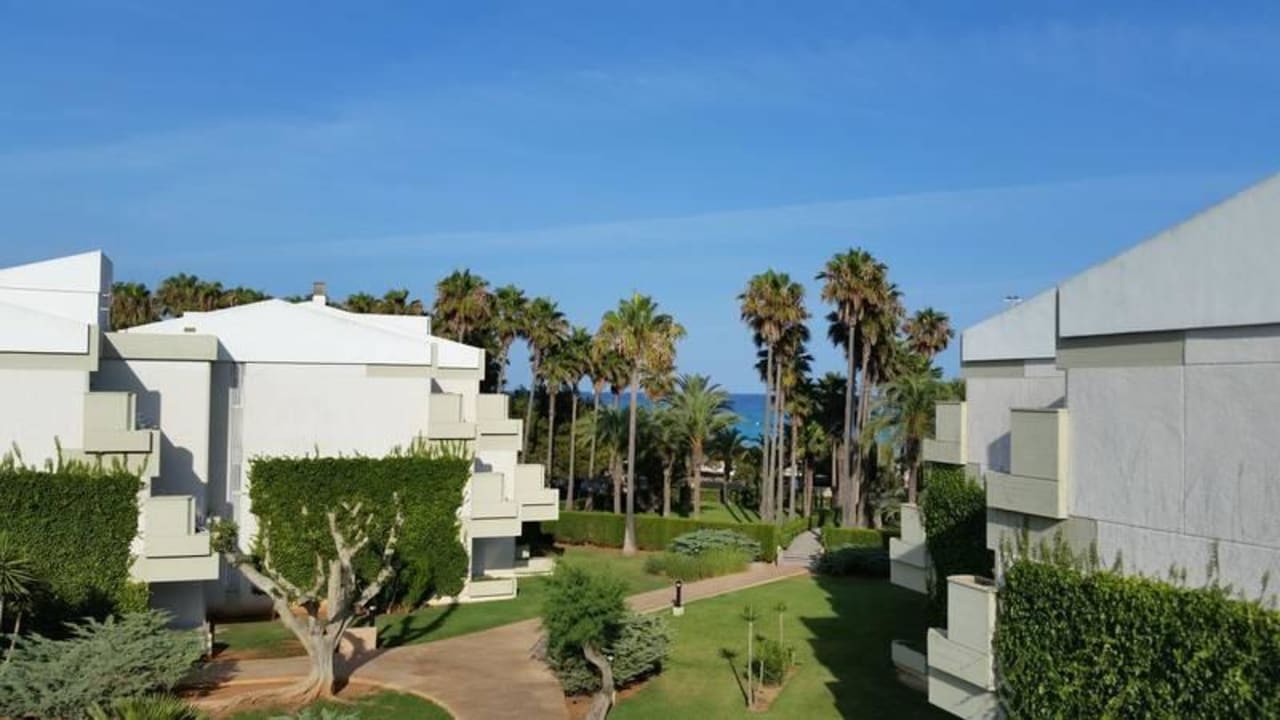 Ausblick vom Zimmerbalkon auf das Meer Hipotels Mediterraneo Club
