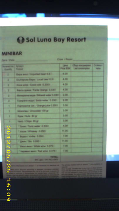 Minibar Zimmer Sol Luna Bay