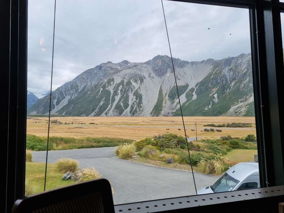 Ausblick Aoraki Mount Cook Alpine Lodge
