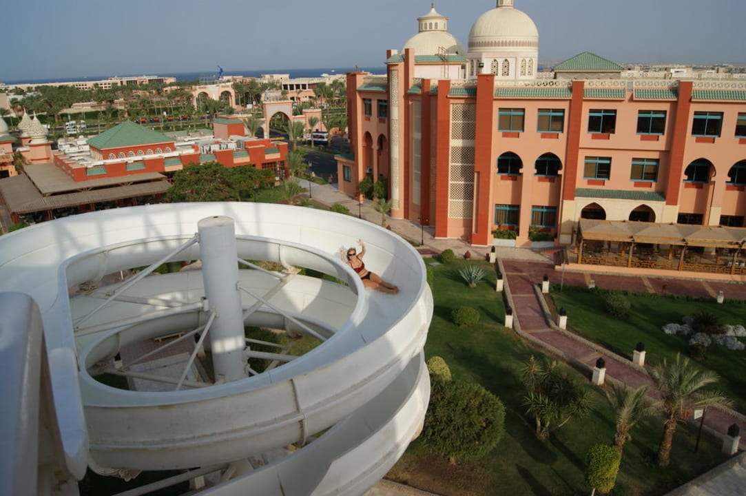 Widok ze zjeżdżalni Pickalbatros Aqua Park Resort - Hurghada
