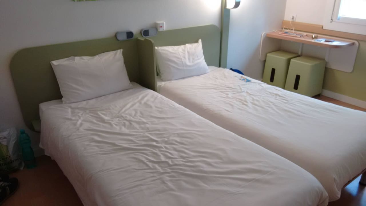 Beds in our room ibis budget Hotel Warszawa Reduta