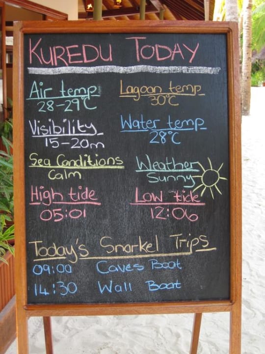 Täglich nützliche Infos von der Tauchschule Kuredu Island Resort & Spa