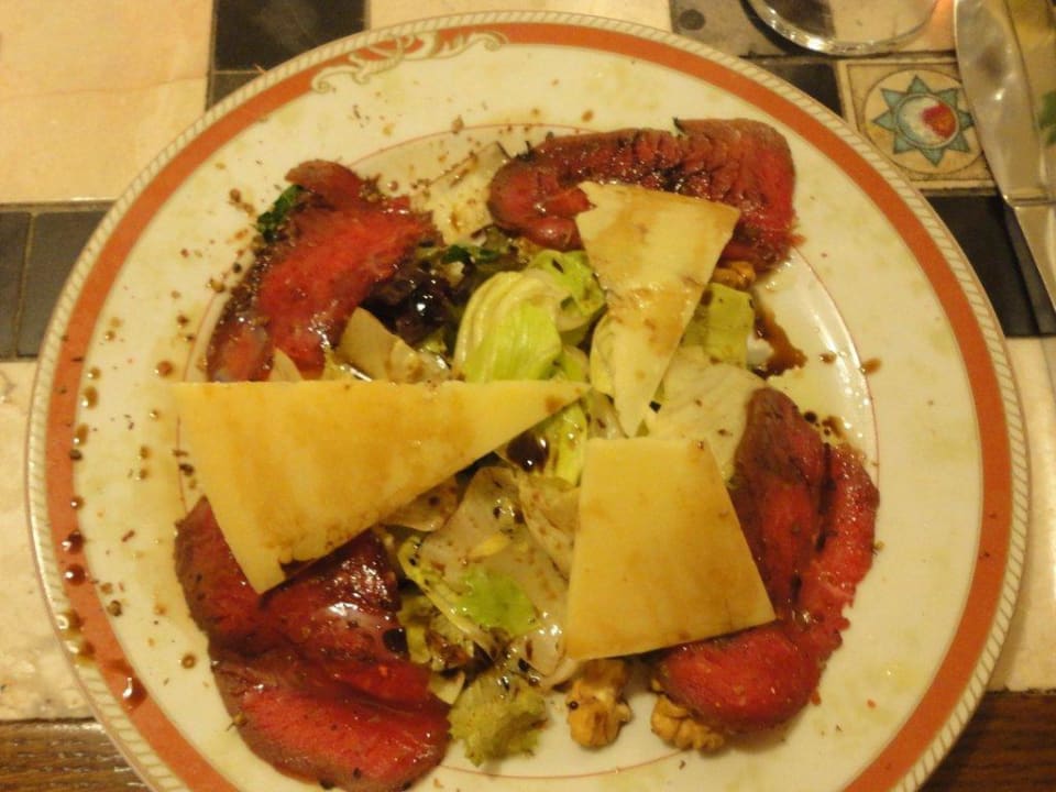 Carpaccio als Vorspeise beim Italiener Trendy Aspendos Beach Hotel