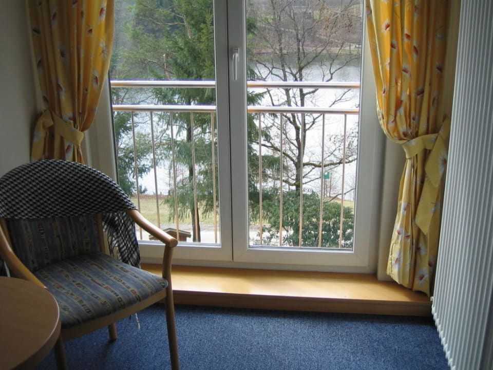 Blick vom Zimmer Richtung See Hotel Seehof Tauer