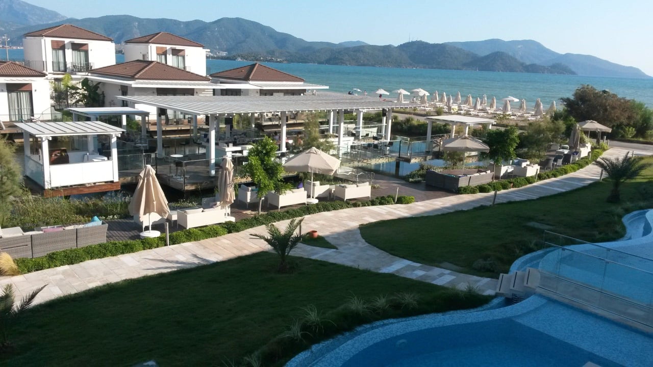 Blick von der Brücke aus Jiva Beach Resort