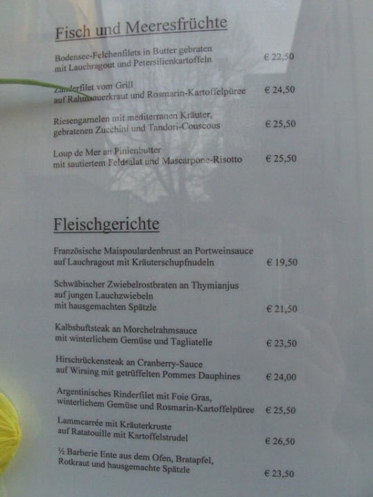 Speisekarte l PLAZA Hotel Buchhorner Hof