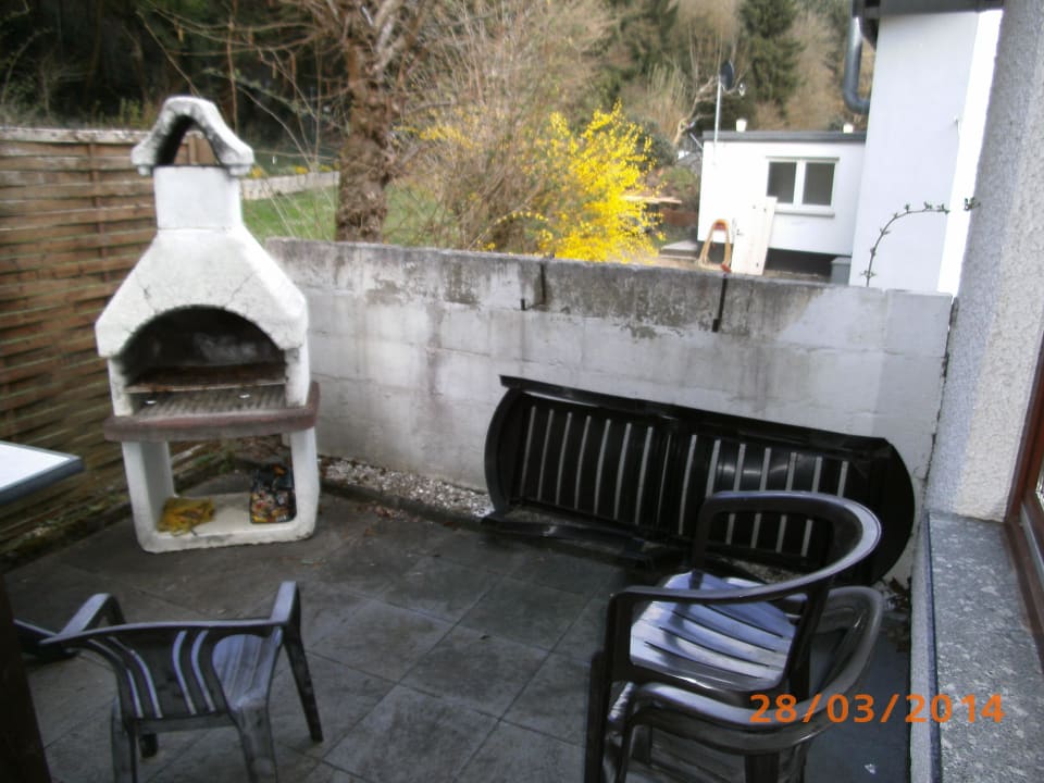 Terrasse Ferienwohnung Historische Mühle Vogelsang