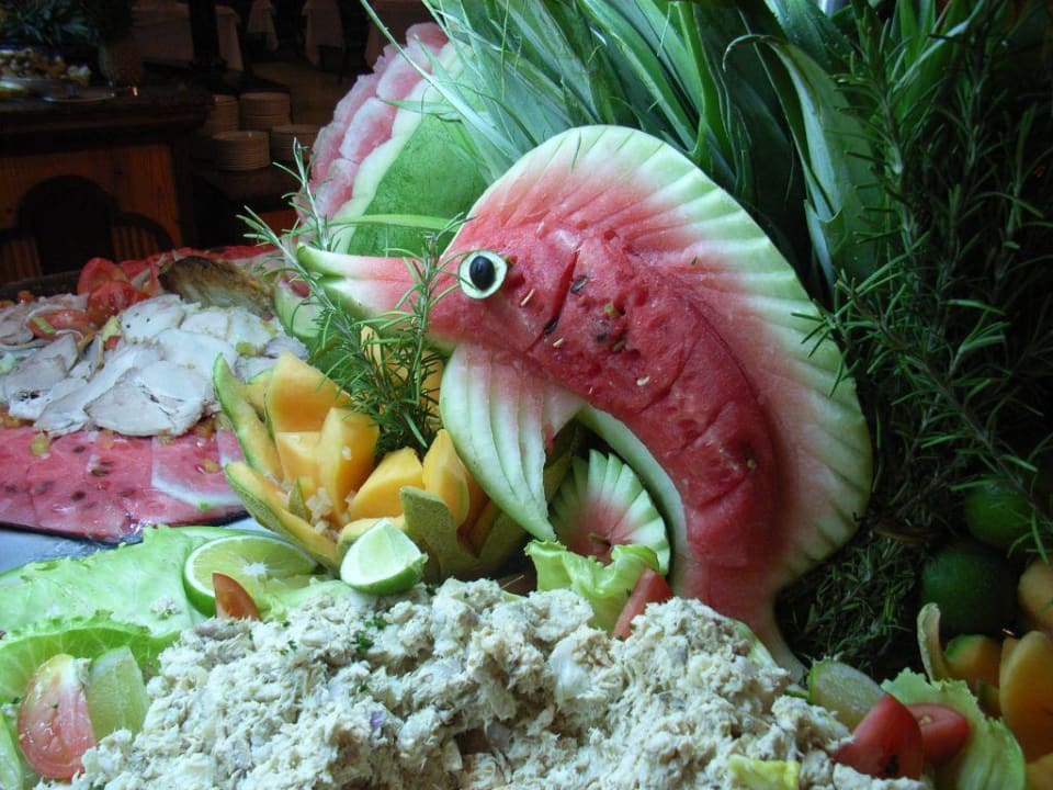 Dekoration am Buffet Hotel Riu Palace Bavaro