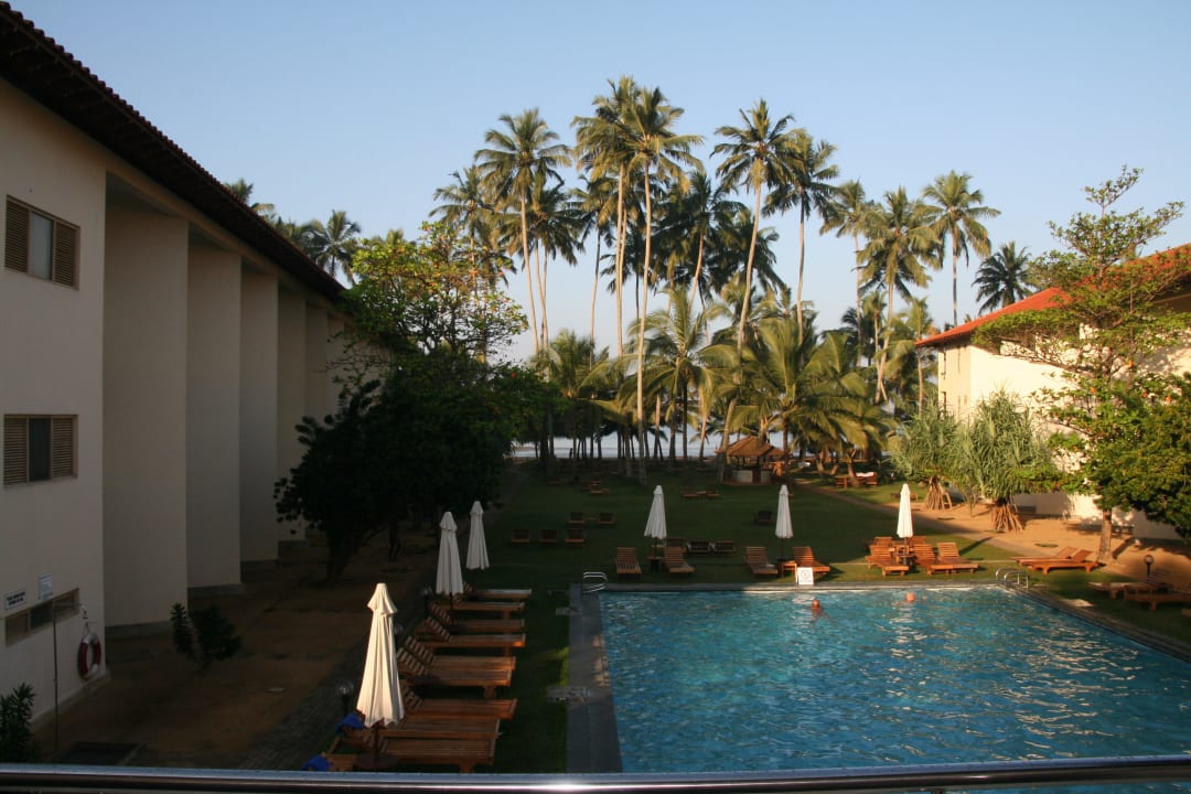 Blick vom Hauptrestaurant über die Anlage Mermaid Hotel & Club