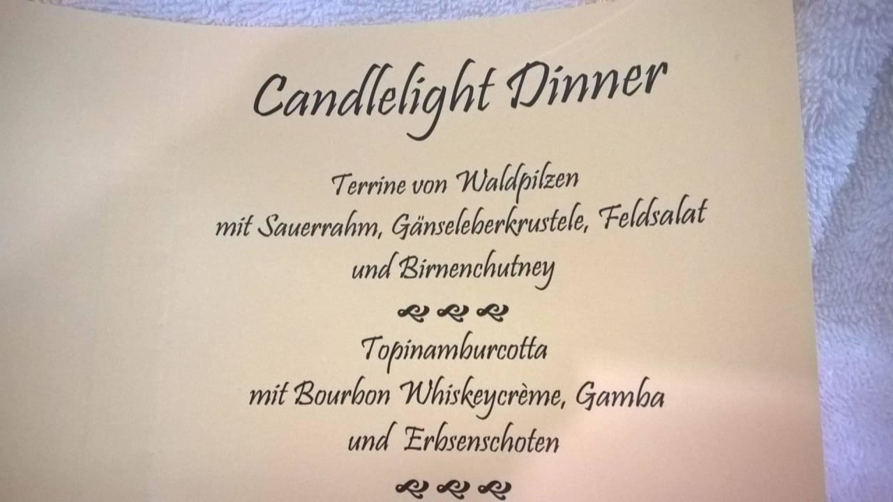 Samstags Candle-Light-Dinner Hotel Sackmann