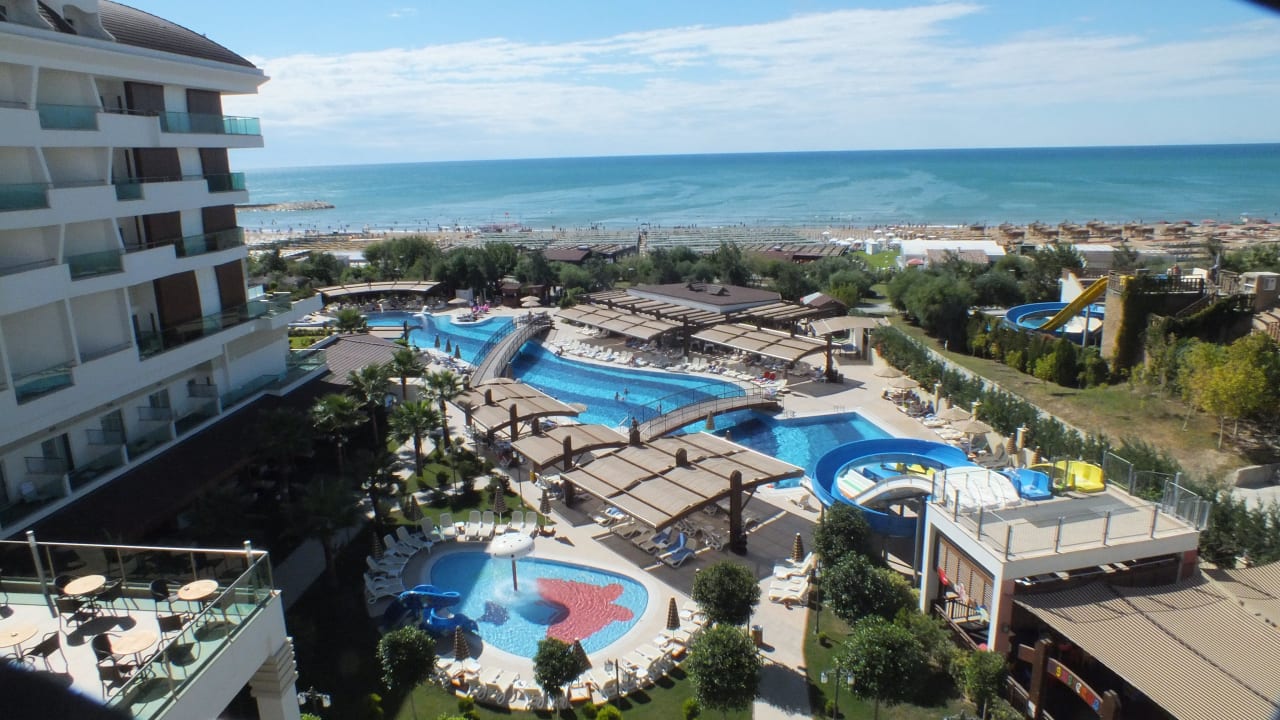 Blick von unserem Balkon Adalya Ocean Deluxe