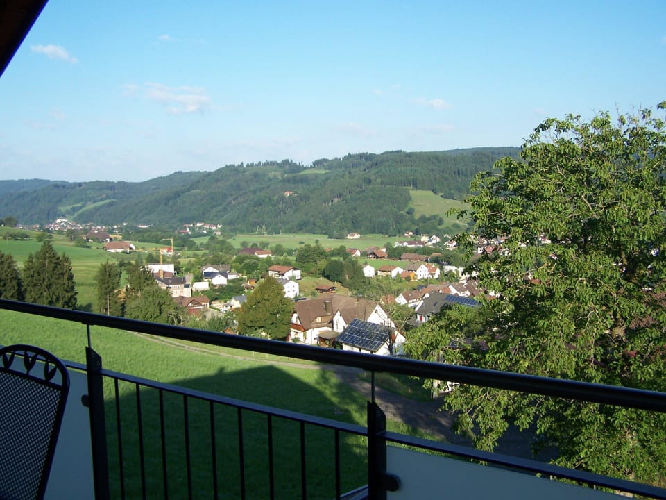 Blick vom überdachten Balkon Ferienwohnung Vogtshof