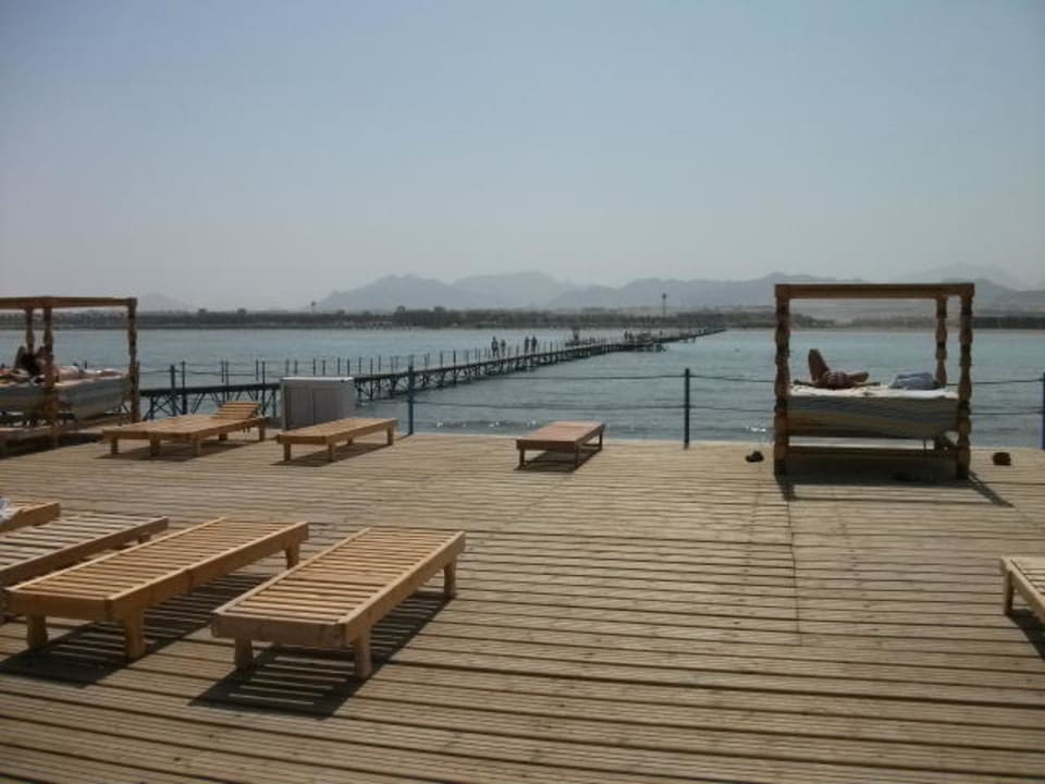 Nach 700m Steg - die Riffplattform Pickalbatros Royal Moderna Resort-Sharm El Sheikh