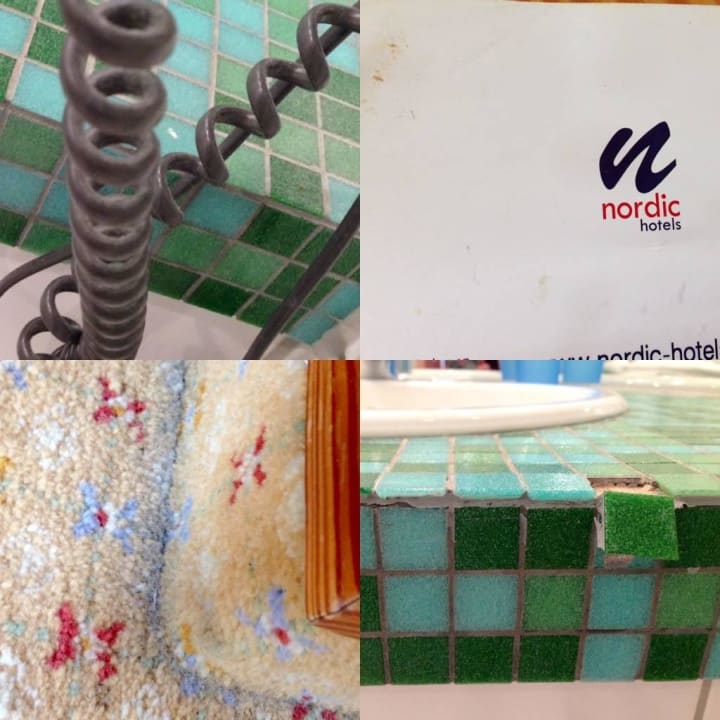 Staubfilm, Staub auf Teppich, Dreck und Bad Hotel Domicil Berlin by Golden Tulip