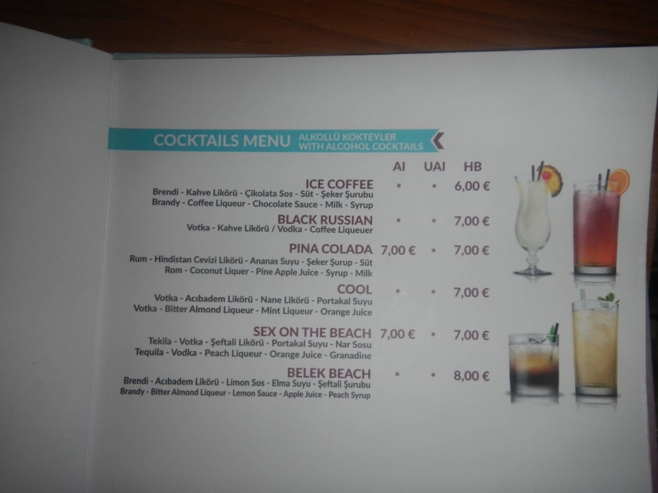 Super AI Cocktails Belek Beach Resort Hotel