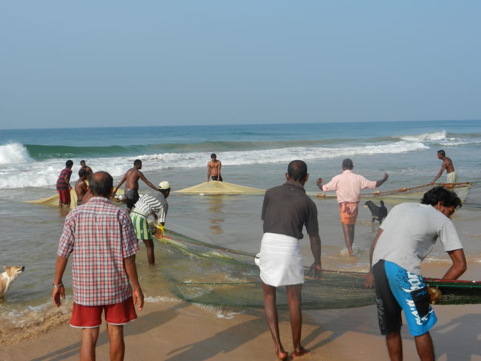 Fischer vor dem Palm Beach Palm Beach Guesthouse