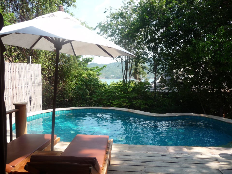 Ausblick von unserer Villa auf den Pool  Santhiya Koh Phangan Resort & Spa