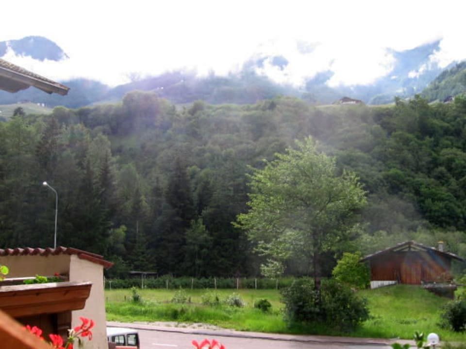 Ausblick vom Balkon nach Regen Hotel Ortlerhof