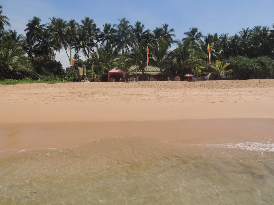 Ein Blick zum Strand des Partnerhotels "Warahena" Hotel Bentota Village