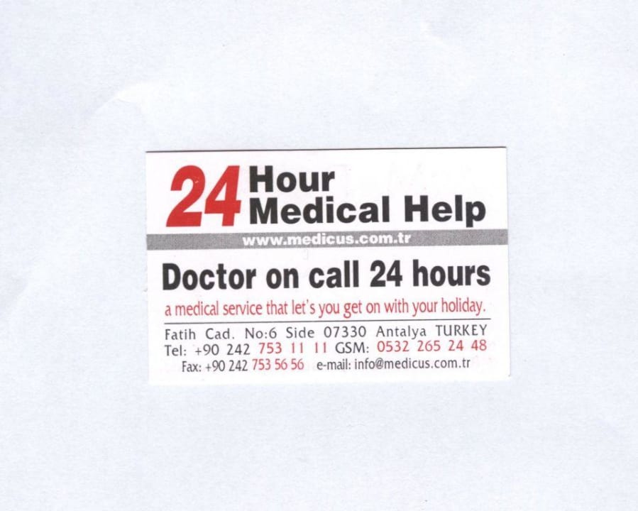 Visitenkarte vom Arzt VONRESORT Golden Coast